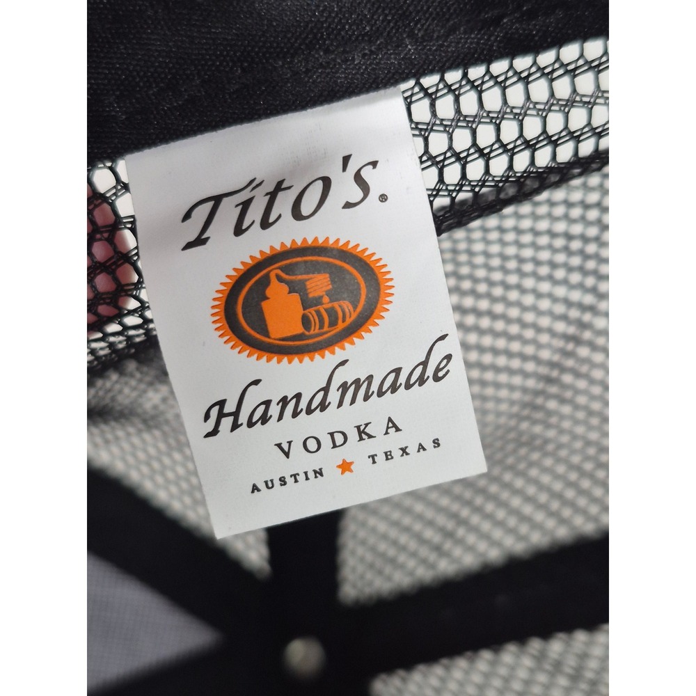 Tito's Handmade Vodka Trucker Hat Black Mesh Snapback Austin Texas Logo Cap - Picture 8 of 9